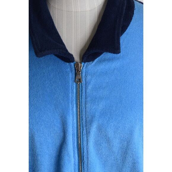 Orlebar Brown Jacket Large Blue Jersey Track Full Zip Terry Cloth Workout - Picture 2 of 6